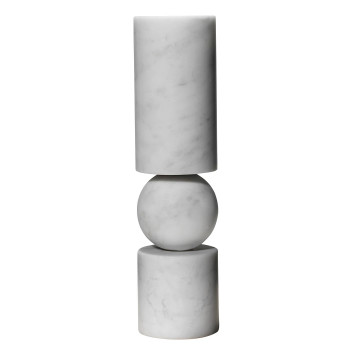 Lee Broom Fulcrum Candlestick Small Marble, Carrara-Marmor weiß
