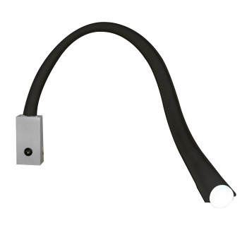 Contardi Flexiled AP L90 mit Schalter, nickel satiniert, Leder schwarz