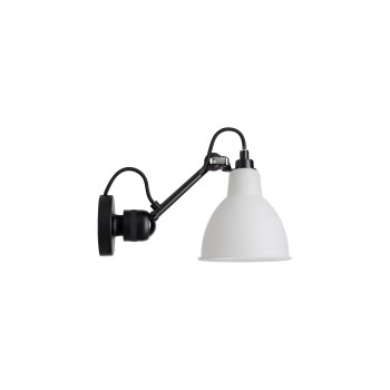 DCWéditions Lampe Gras N°304 Black Round, frosted glass shade