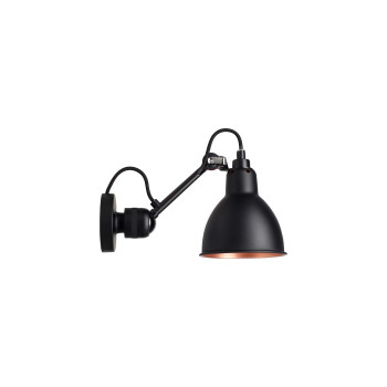 DCWéditions Lampe Gras N°304 Black Round, black shade (copper inside)