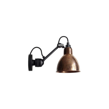 DCWéditions Lampe Gras N°304 Black Round, raw copper shade