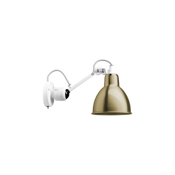DCWéditions Lampe Gras N°304 White Round, brass shade