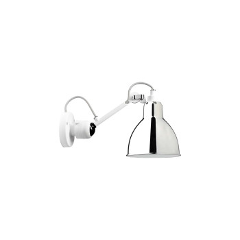 DCWéditions Lampe Gras N°304 White Round, chromed shade