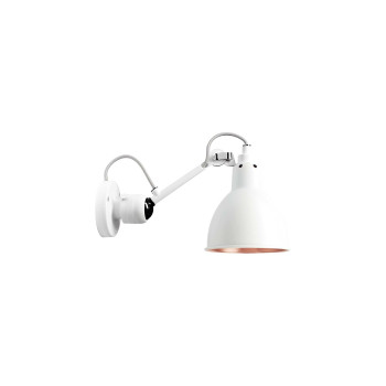 DCWéditions Lampe Gras N°304 White Round, white shade (copper inside)