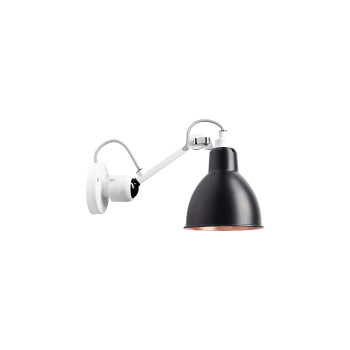 DCWéditions Lampe Gras N°304 White Round, black shade (copper inside)