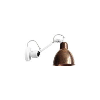 DCWéditions Lampe Gras N°304 White Round, raw copper shade