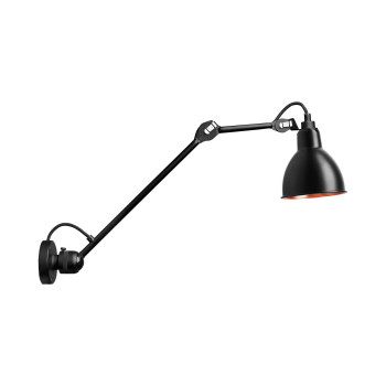 DCWéditions Lampe Gras N°304 L40 Round, black shade (copper inside)