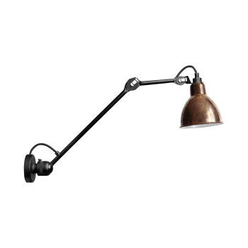 DCWéditions Lampe Gras N°304 L40 Round, raw copper shade (white inside)