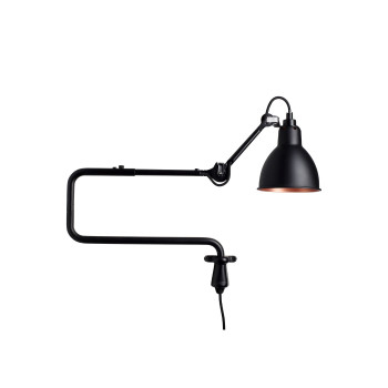 DCWéditions Lampe Gras N°303 Round, black shade (copper inside)