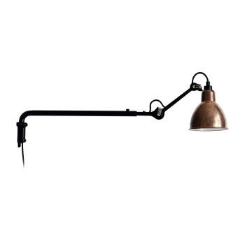 DCWéditions Lampe Gras N°203 Round, raw copper shade (white inside)