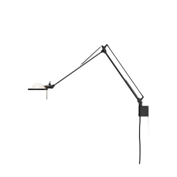 Luceplan Berenice Parete Grande, Struktur schwarz, Glasreflektor weiß satiniert