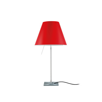Luceplan Costanza Tavolo Alu with Dimmer, primary red