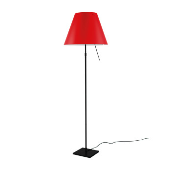 Luceplan Costanza Terra black with Dimmer, primary red