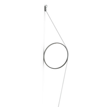 Flos WireRing, weißes Kabel, grauer Ring