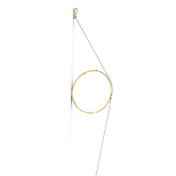Flos WireRing, weißes Kabel, Ring gold