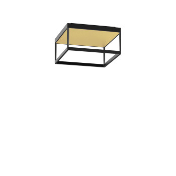 Serien Lighting Reflex² Ceiling M 150, noir, réflecteur structuré d'or, DALI, Tunable white (2200K-4000K)