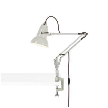 Anglepoise Original 1227 Mini Lamp with Desk Clamp, Linen White
