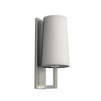 Astro Riva 350 wall lamp, white fabric shade / matt nickel structure