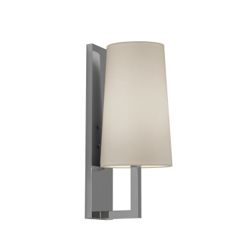 Astro Riva 350 wall lamp, putty fabric shade / polished chrome structure