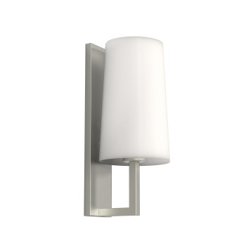 Astro Riva 350 wall lamp, white glass shade / matt nickel structure
