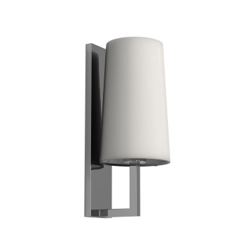 Astro Riva 350 wall lamp, white fabric shade / polished chrome structure