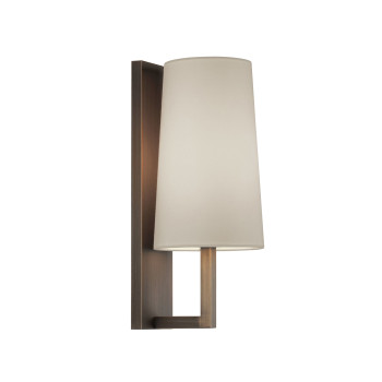 Astro Riva 350 wall lamp, putty fabric shade / bronze structure