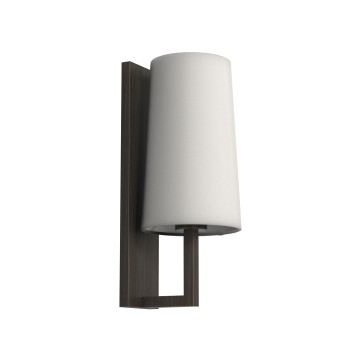 Astro Riva 350 wall lamp, white fabric shade / bronze structure