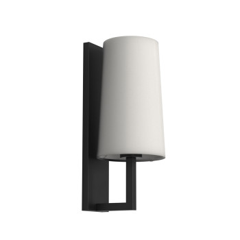 Astro Riva 350 wall lamp, white fabric shade / matt black structure