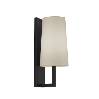 Astro Riva 350 wall lamp, putty fabric shade / matt black structure