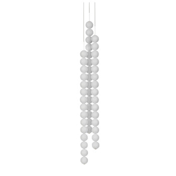 Terzani Abacus 3 Medium Round Pendant, 3 x 15 Kugeln, Baldachin weiß