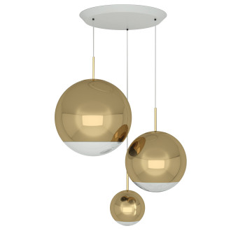 Tom Dixon Mirror Ball LED Pendant System, Mirror Ball Gold Range Round
