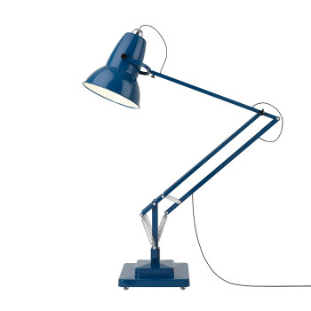 Anglepoise Original 1227 Giant Floor Lamp, blau glänzend mit schwarzem Kabel